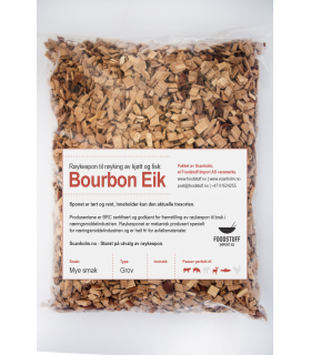 FUMY Røykespon, Røykflis av Bourbon Eik, 3Liter. Grov Størrelse.