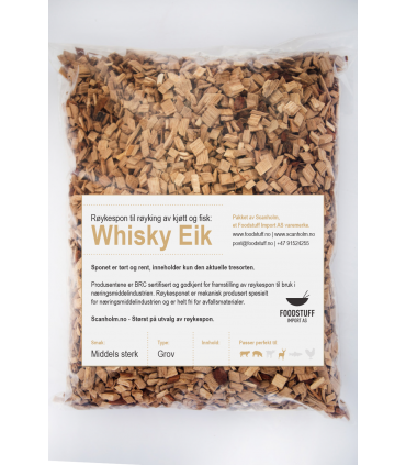 Fumy Røykespon, Røykflis av Whiskey Eik, 3Liter. Grov Størrelse.