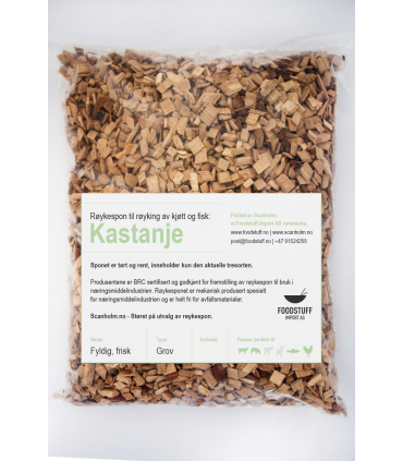 Fumy Røykespon, Røykflis av Kastanje, 3Liter. Grov Størrelse.