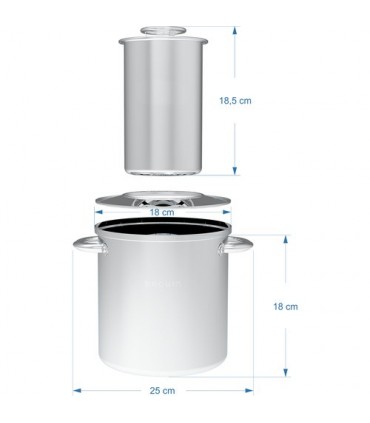 Påleggsform 1,5kg med kjele og lokk og to termometer