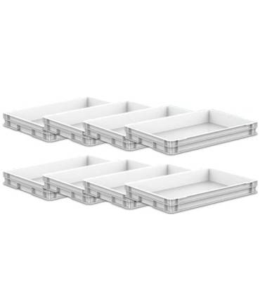 8stk Pizzadeig heve kasse, hvit, B600xT400xH77mm