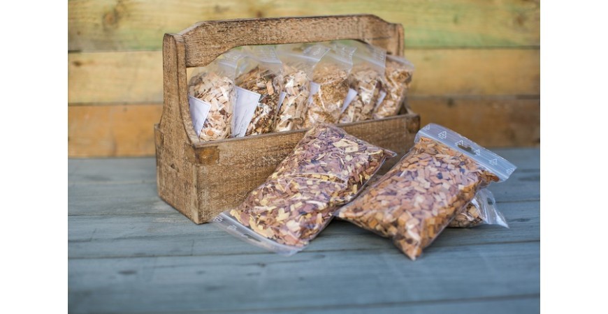 Forskjellige typer røykespon og flis