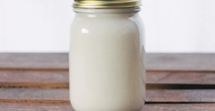 Fersk hjemmelaget naturell yoghurt