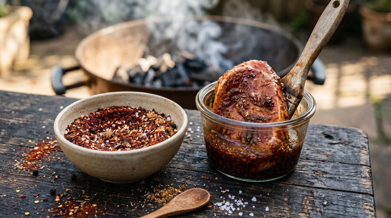 Røkt paprika marinade på grillmat