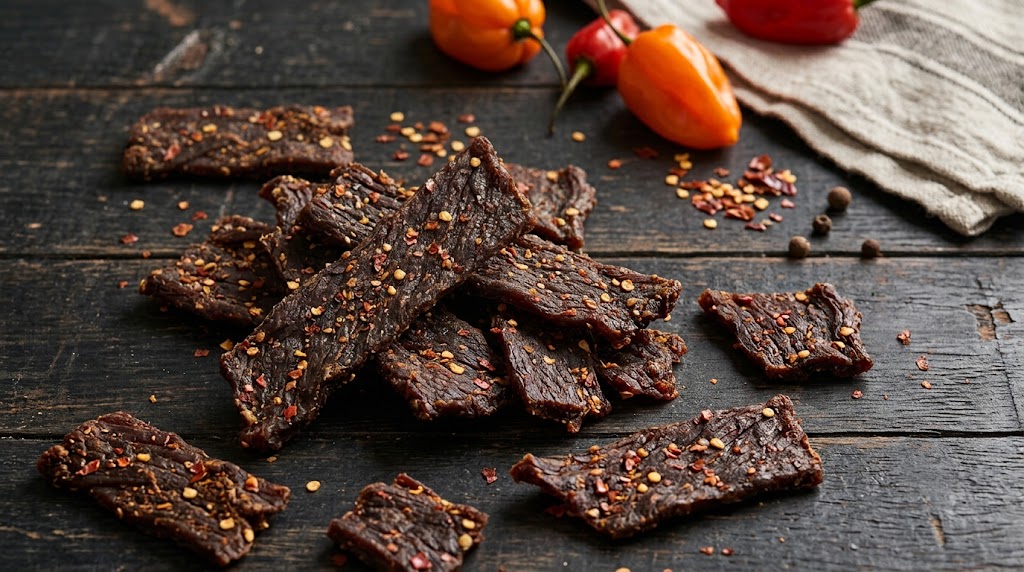 Sterk beef jerky med habanero: oppskrift
